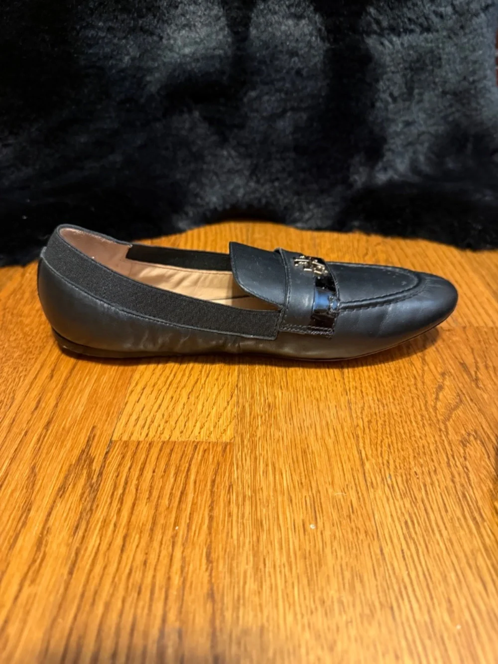 Black Tory Burch slip on loafers